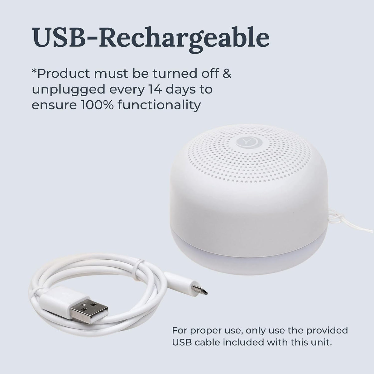 Travel Mini Portable White Noise Sound Machine, 6 Soothing Sounds, Volume Control, Dimmable Night Light, Sleep Therapy for Adults & Baby, USB Rechargeable, Lanyard Included
