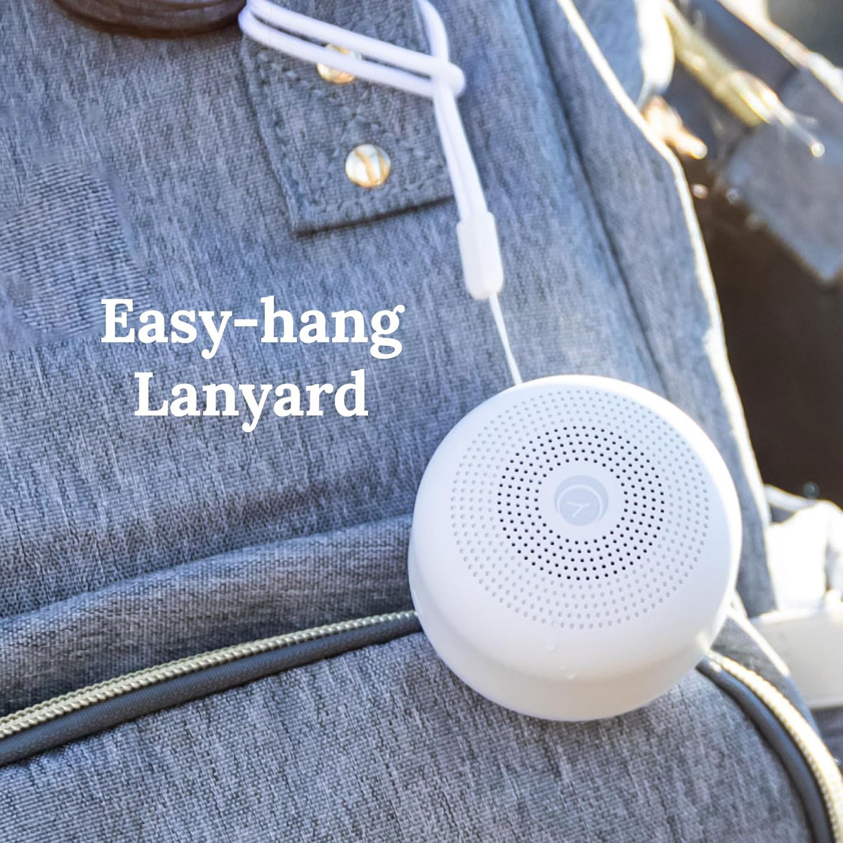 Travel Mini Portable White Noise Sound Machine, 6 Soothing Sounds, Volume Control, Dimmable Night Light, Sleep Therapy for Adults & Baby, USB Rechargeable, Lanyard Included