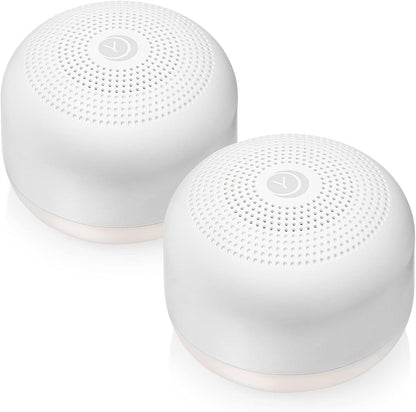 Travel Mini Portable White Noise Sound Machine, 6 Soothing Sounds, Volume Control, Dimmable Night Light, Sleep Therapy for Adults & Baby, USB Rechargeable, Lanyard Included