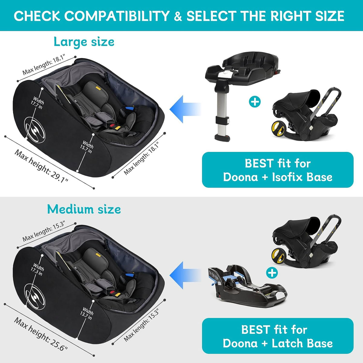 Padded Stroller Travel Bag for Airplane with Backpack Straps