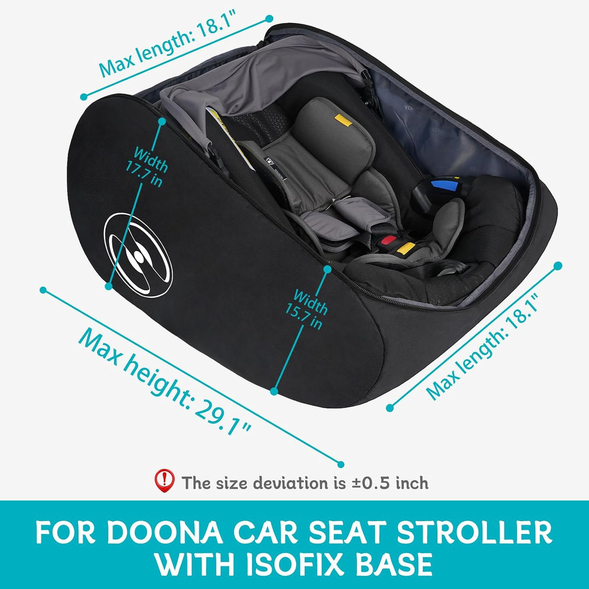 Padded Stroller Travel Bag for Airplane with Backpack Straps