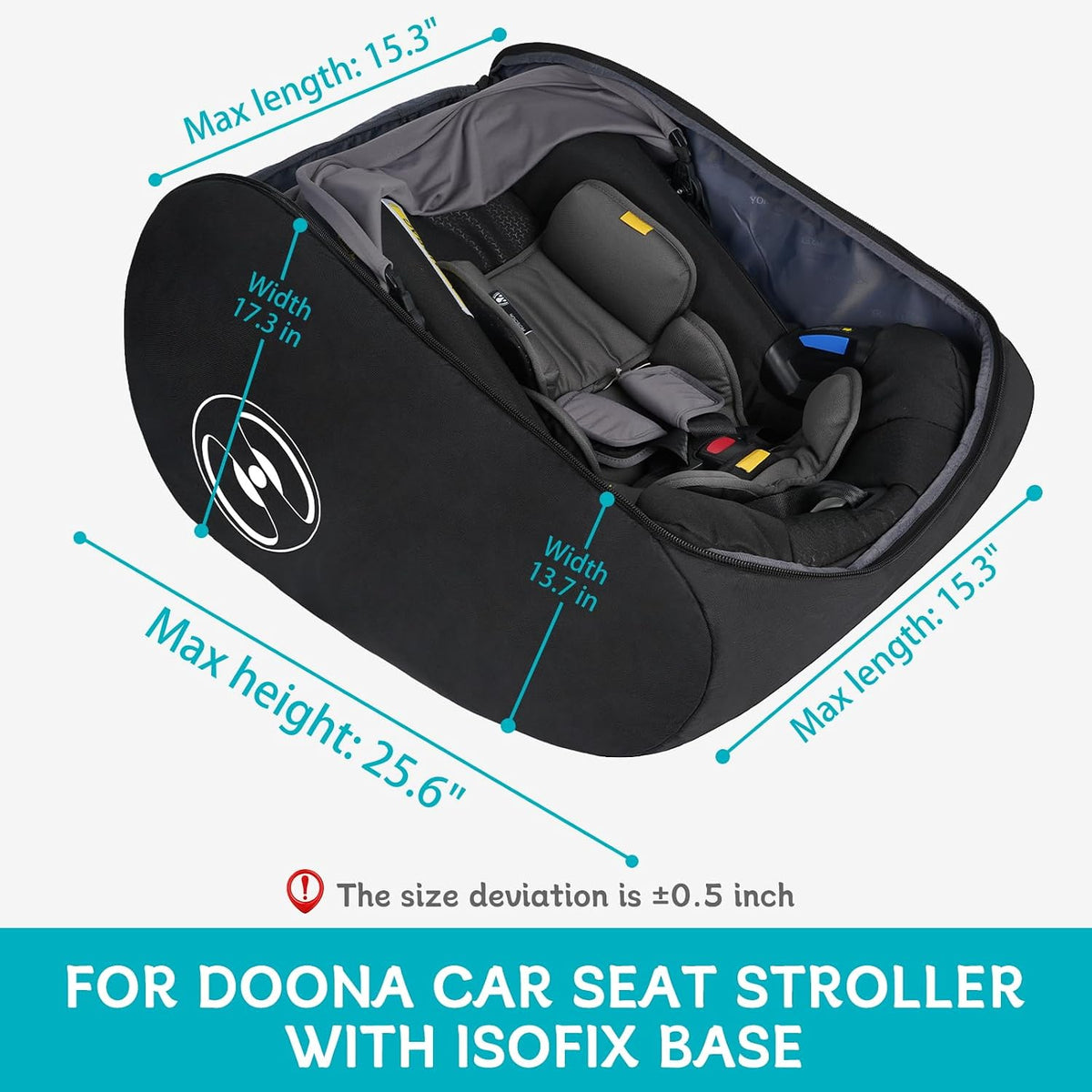 Padded Stroller Travel Bag for Airplane with Backpack Straps