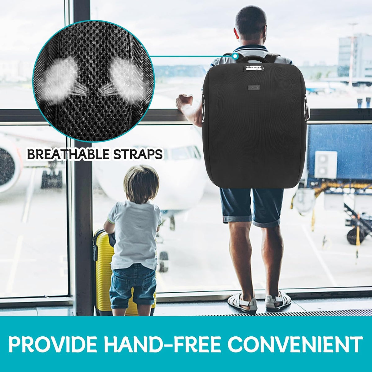 Padded Stroller Travel Bag for Airplane with Backpack Straps