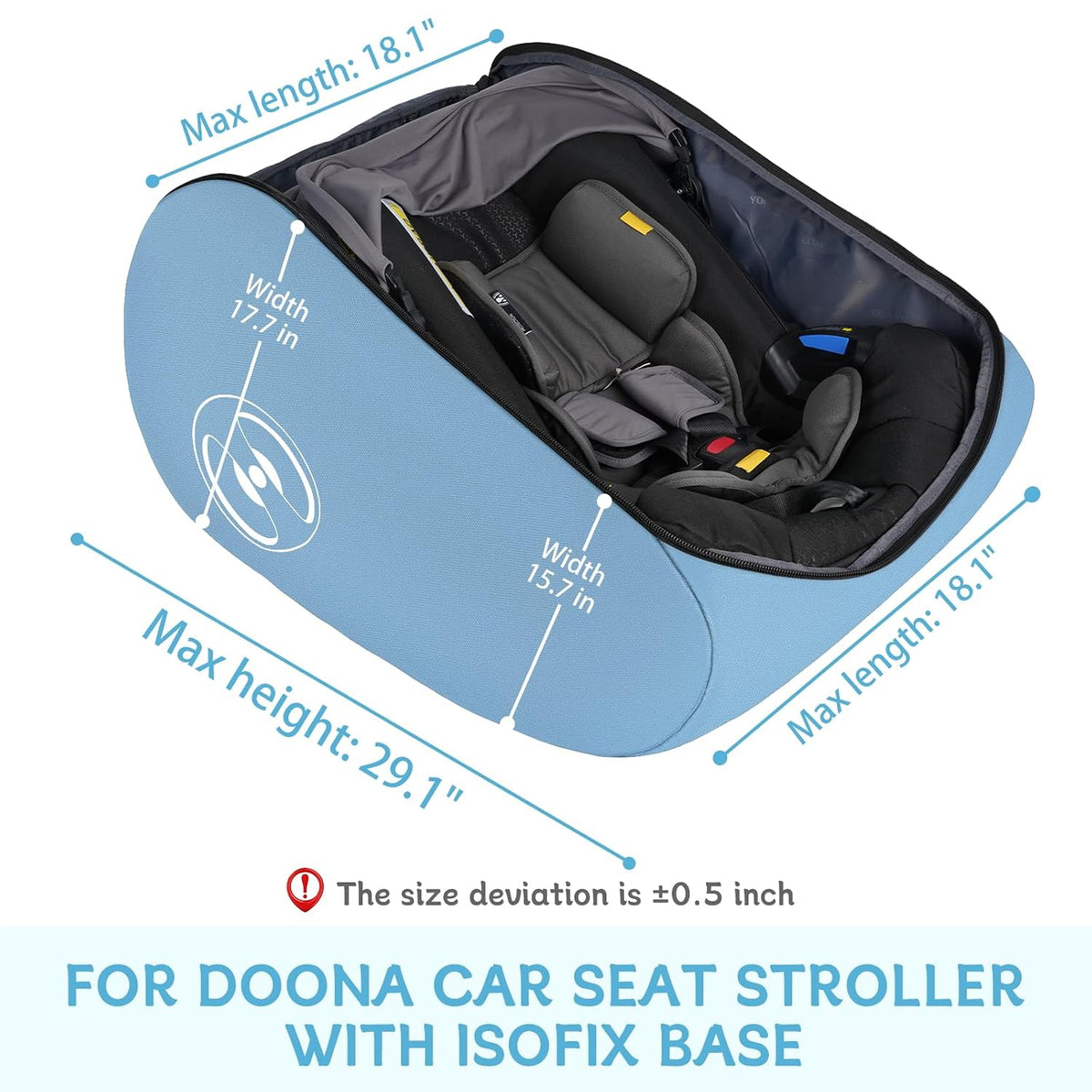Padded Stroller Travel Bag for Airplane with Backpack Straps