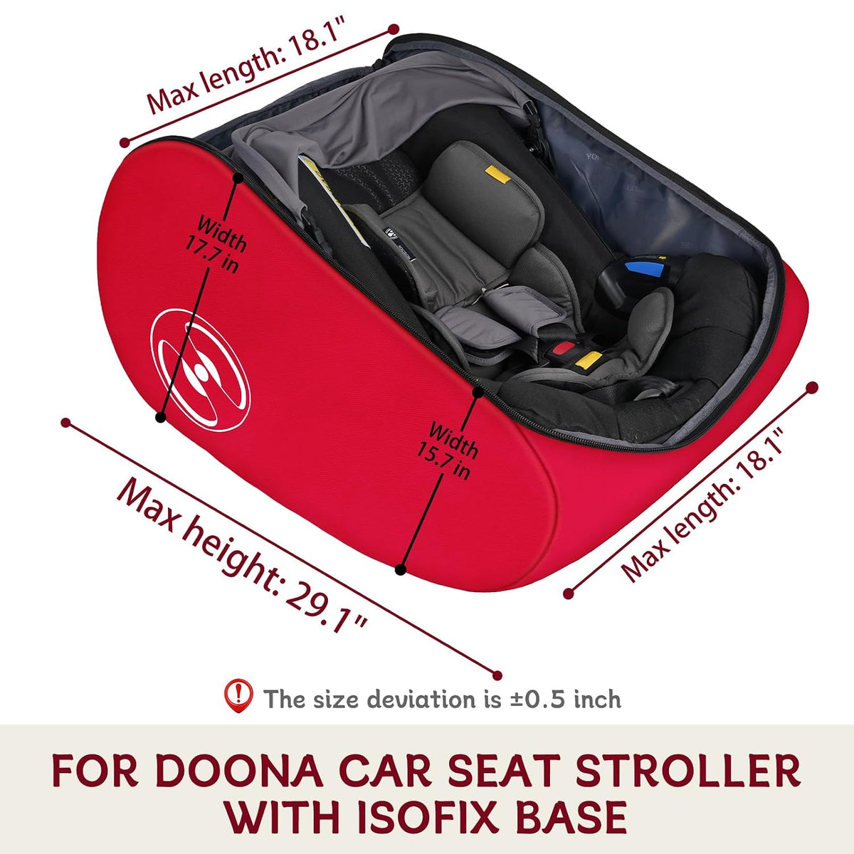 Padded Stroller Travel Bag for Airplane with Backpack Straps