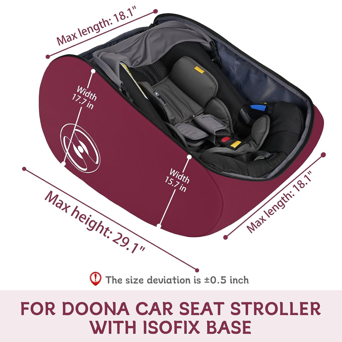 Padded Stroller Travel Bag for Airplane with Backpack Straps
