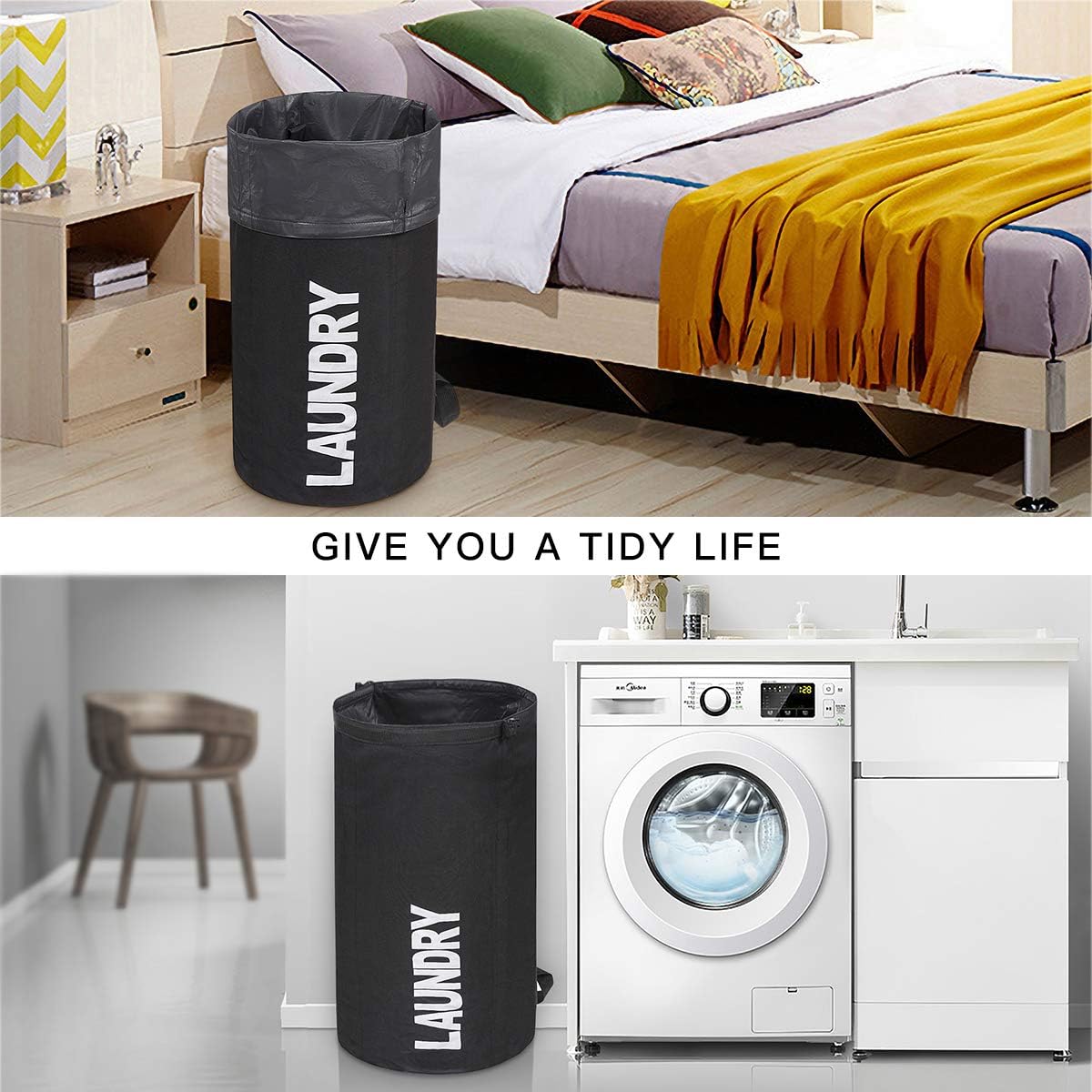 Backpack Laundry Bag for College, Collapsible Hampers for Laundry