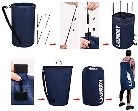 Backpack Laundry Bag for College, Collapsible Hampers for Laundry