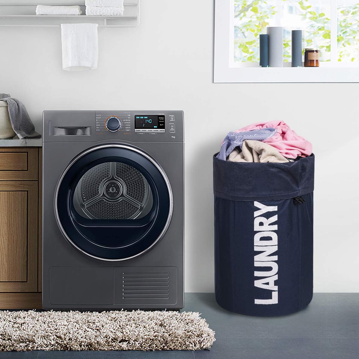 Backpack Laundry Bag for College, Collapsible Hampers for Laundry