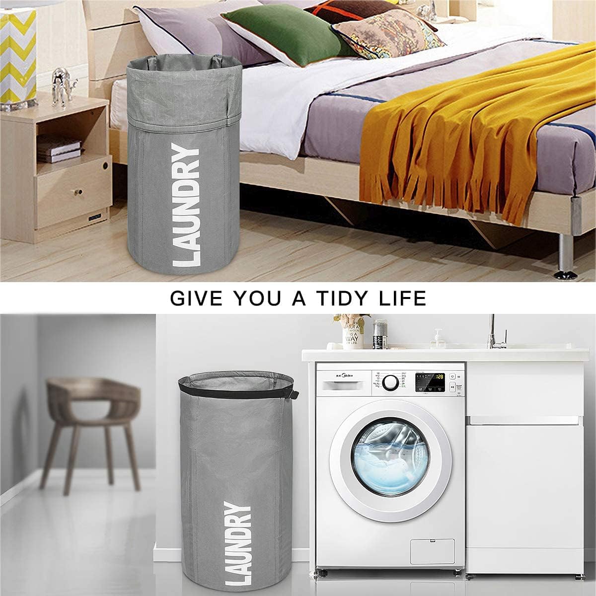 Backpack Laundry Bag for College, Collapsible Hampers for Laundry