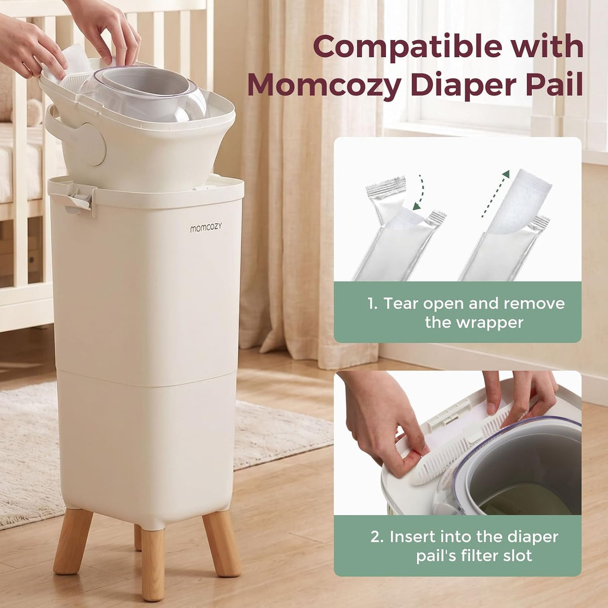 13 Gallon Drawstring Diaper Pail Bags, 45 Count, Ultra Thick