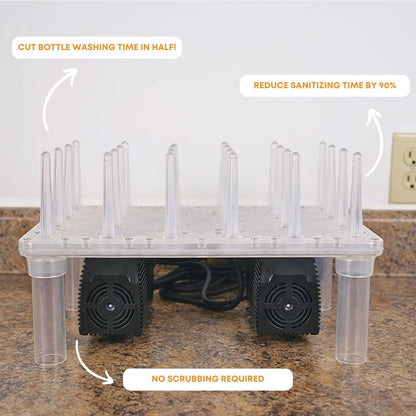 FastWasher 12 Beer Bottle Washer and Wine Bottle Cleaner | BOTTLES & RACKS NOT INCLUDED | General Purpose Rinser | Cleaner and Sanitizer System, Easy to Assemble
