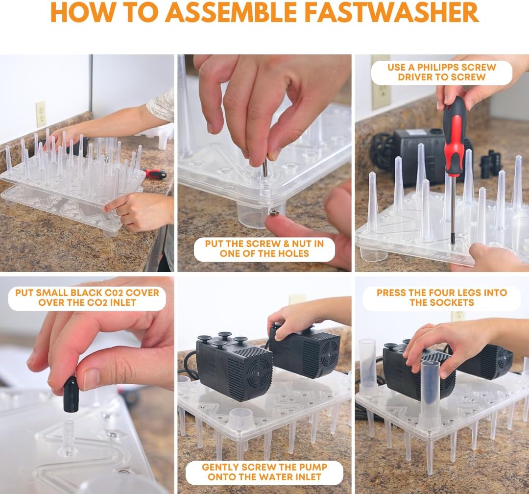 FastWasher 12 Beer Bottle Washer and Wine Bottle Cleaner | BOTTLES & RACKS NOT INCLUDED | General Purpose Rinser | Cleaner and Sanitizer System, Easy to Assemble