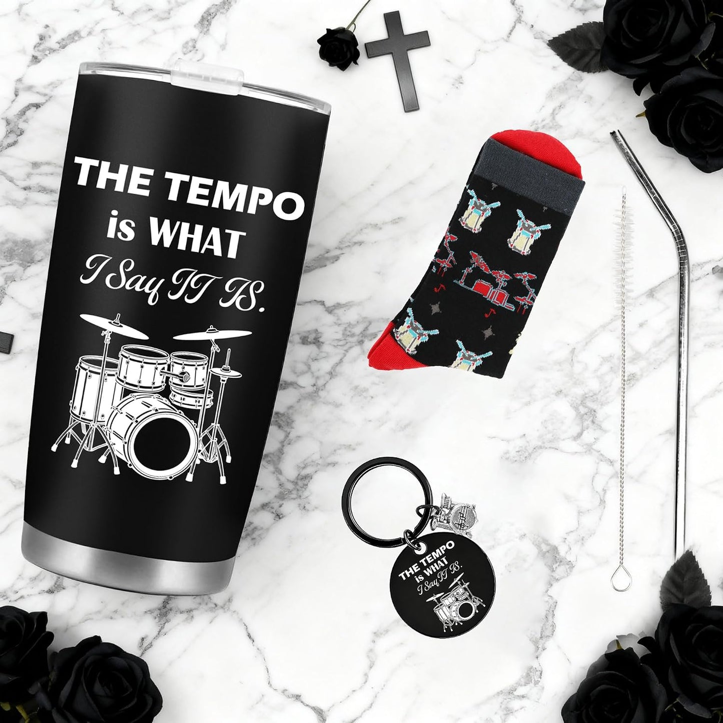 Tennis Gifts for Women Men, Funny Sport Accessories Gift, Includes 20 oz Tumbler Keychain Sock, Birthday Christmas Team Present for Tennis Lovers Players