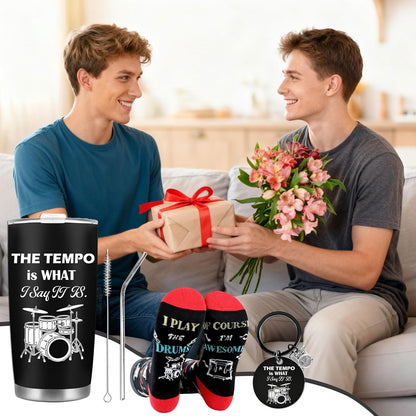 Tennis Gifts for Women Men, Funny Sport Accessories Gift, Includes 20 oz Tumbler Keychain Sock, Birthday Christmas Team Present for Tennis Lovers Players