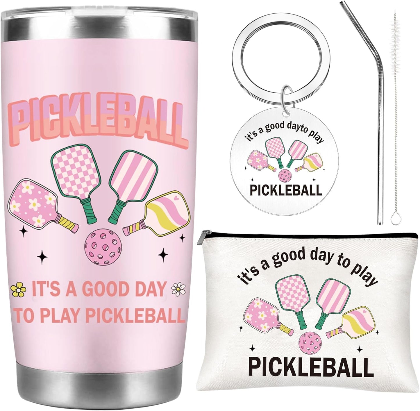 Tennis Gifts for Women Men, Funny Sport Accessories Gift, Includes 20 oz Tumbler Keychain Sock, Birthday Christmas Team Present for Tennis Lovers Players