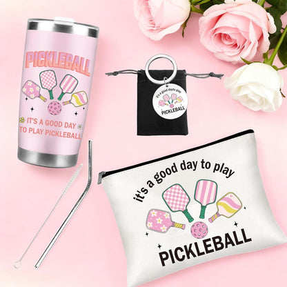 Tennis Gifts for Women Men, Funny Sport Accessories Gift, Includes 20 oz Tumbler Keychain Sock, Birthday Christmas Team Present for Tennis Lovers Players