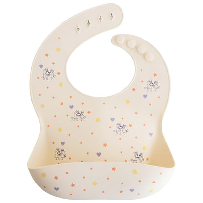 Silicone Baby Bib | Adjustable Fit Waterproof Bibs (Whales) - Colors B