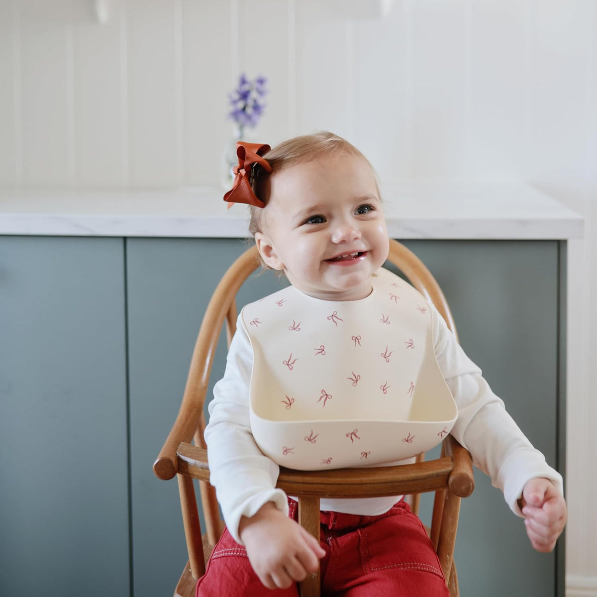 Silicone Baby Bib | Adjustable Fit Waterproof Bibs (Whales) - Colors B