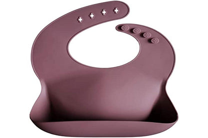 Silicone Baby Bib | Adjustable Fit Waterproof Bibs (Whales) - Colors B