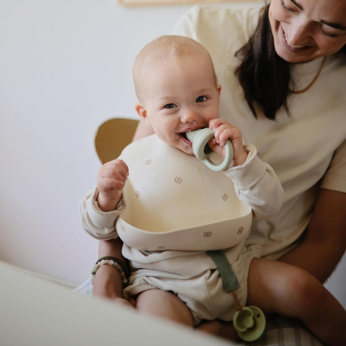 Silicone Baby Bib | Adjustable Fit Waterproof Bibs (Whales) - Colors B