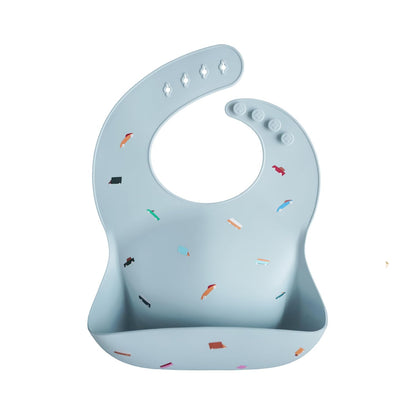 Silicone Baby Bib | Adjustable Fit Waterproof Bibs (Whales) - Colors B