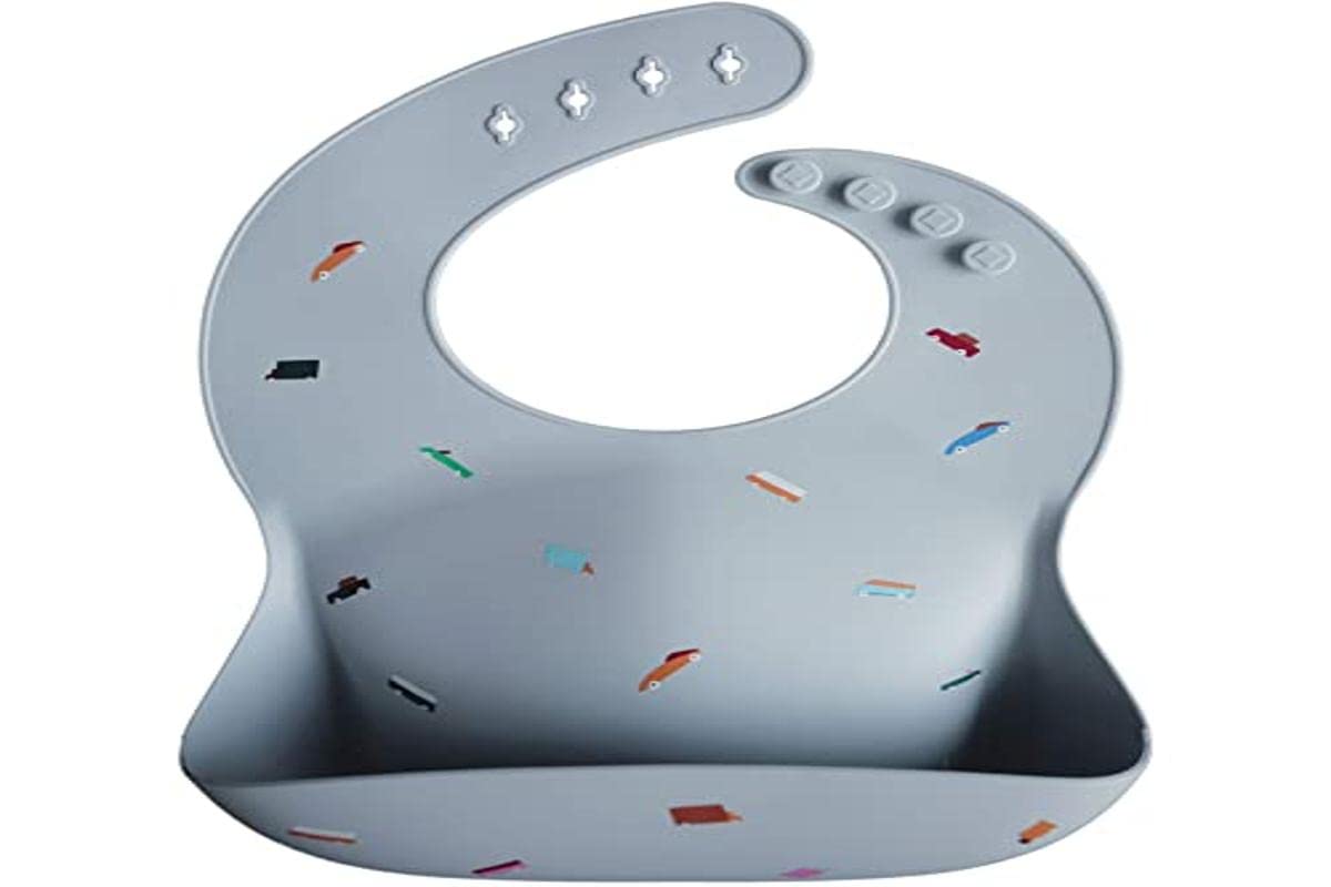 Silicone Baby Bib | Adjustable Fit Waterproof Bibs (Whales) - Colors B