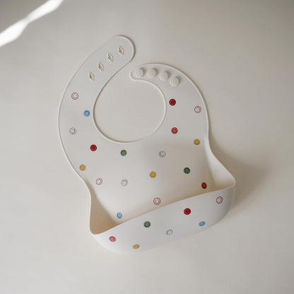 Silicone Baby Bib | Adjustable Fit Waterproof Bibs (Whales) - Colors B