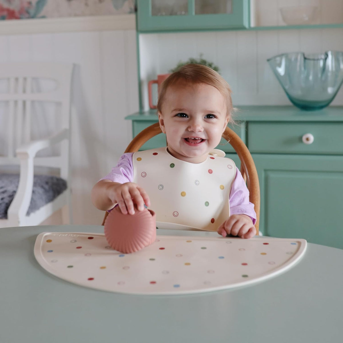 Silicone Baby Bib | Adjustable Fit Waterproof Bibs (Whales) - Colors B