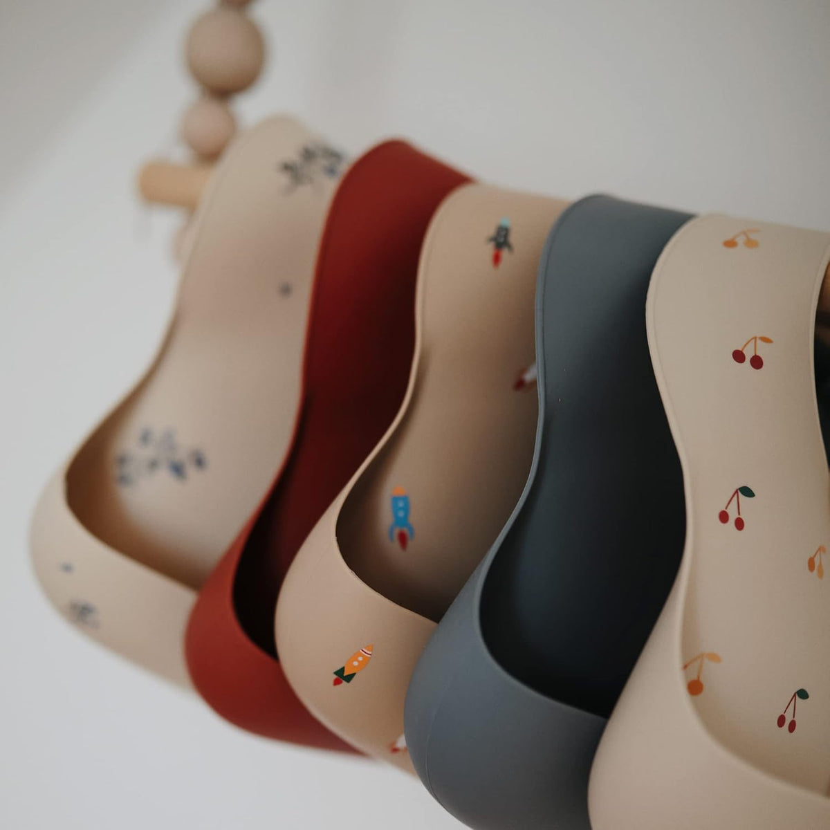 Silicone Baby Bib | Adjustable Fit Waterproof Bibs (Whales) - Colors B