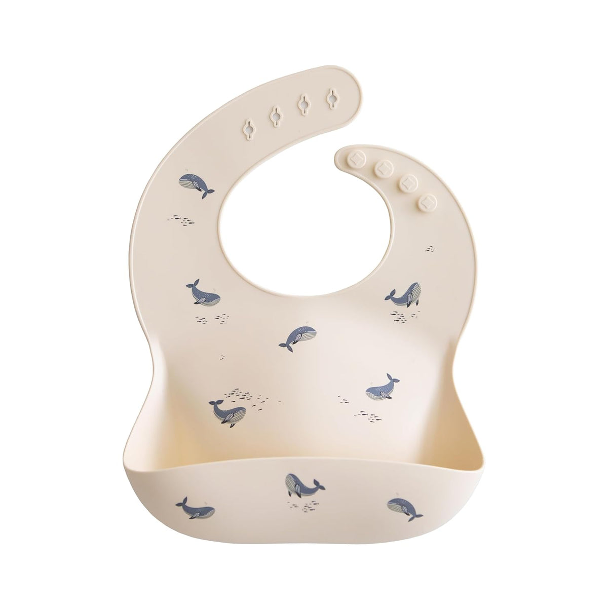 Silicone Baby Bib | Adjustable Fit Waterproof Bibs (Whales) - Colors B