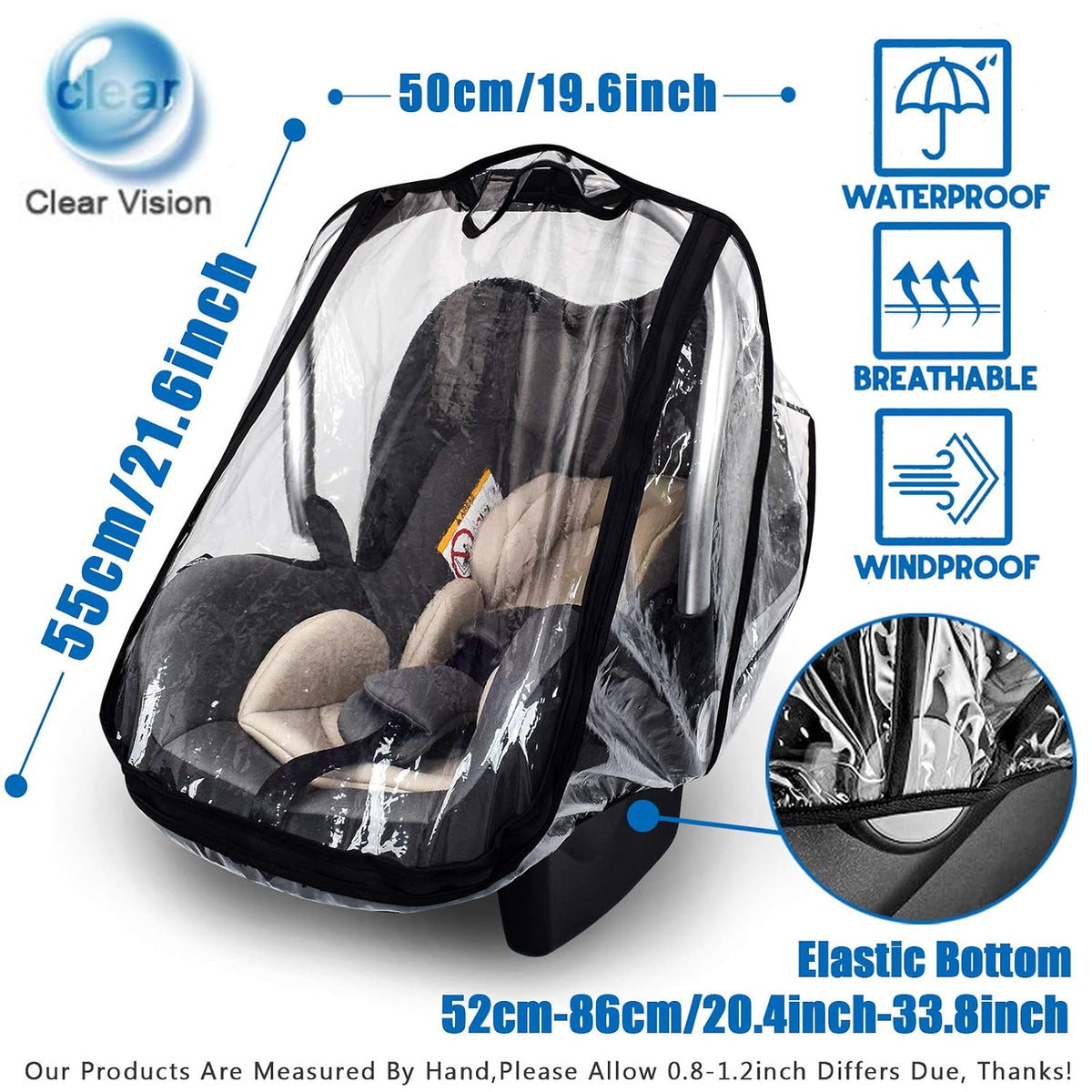Car Seat Rain Cover,Food Grade EVA,Universal Car Seat Rain Cover