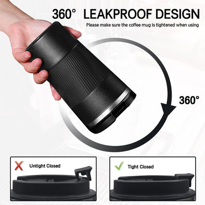 18oz Mug with Ceramic Coating Inside, Insulated Coffee Mug with Lid, Leak Proof Coffee Travel Mug, Travel Coffee Mug Fits in Car Cup Holder