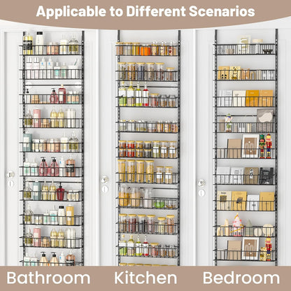 8-Tier Pantry Door Organizer, Black