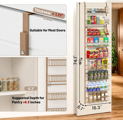 8-Tier Pantry Door Organizer, Black