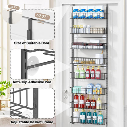 8-Tier Pantry Door Organizer, Black