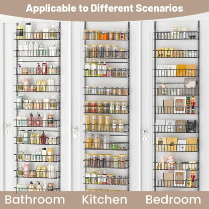 8-Tier Pantry Door Organizer, Black