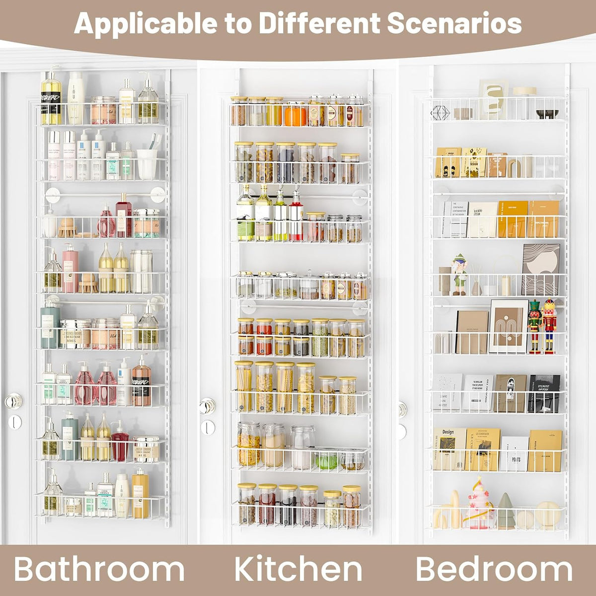 8-Tier Pantry Door Organizer, Black