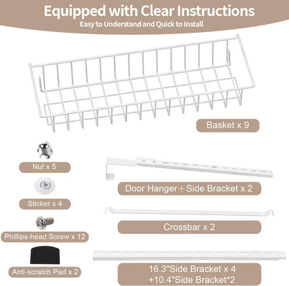 8-Tier Pantry Door Organizer, Black