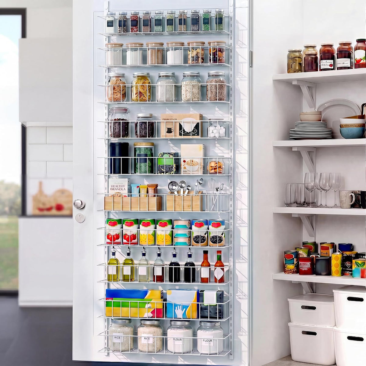 8-Tier Pantry Door Organizer, Black