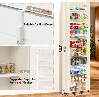 8-Tier Pantry Door Organizer, Black