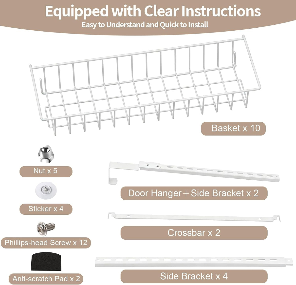 8-Tier Pantry Door Organizer, Black