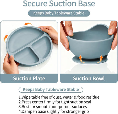 13PCS Baby Feeding Set, Removable Stainless & Silicone, Odor-Free