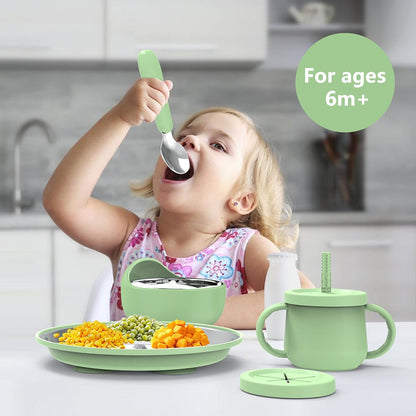 13PCS Baby Feeding Set, Removable Stainless & Silicone, Odor-Free