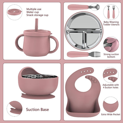 13PCS Baby Feeding Set, Removable Stainless & Silicone, Odor-Free