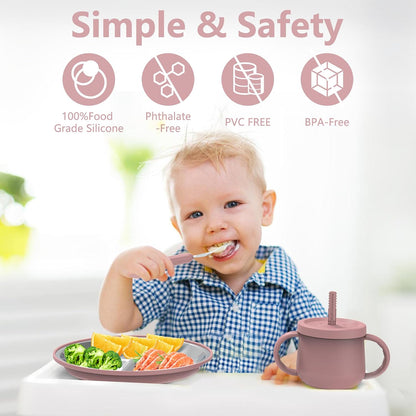 13PCS Baby Feeding Set, Removable Stainless & Silicone, Odor-Free