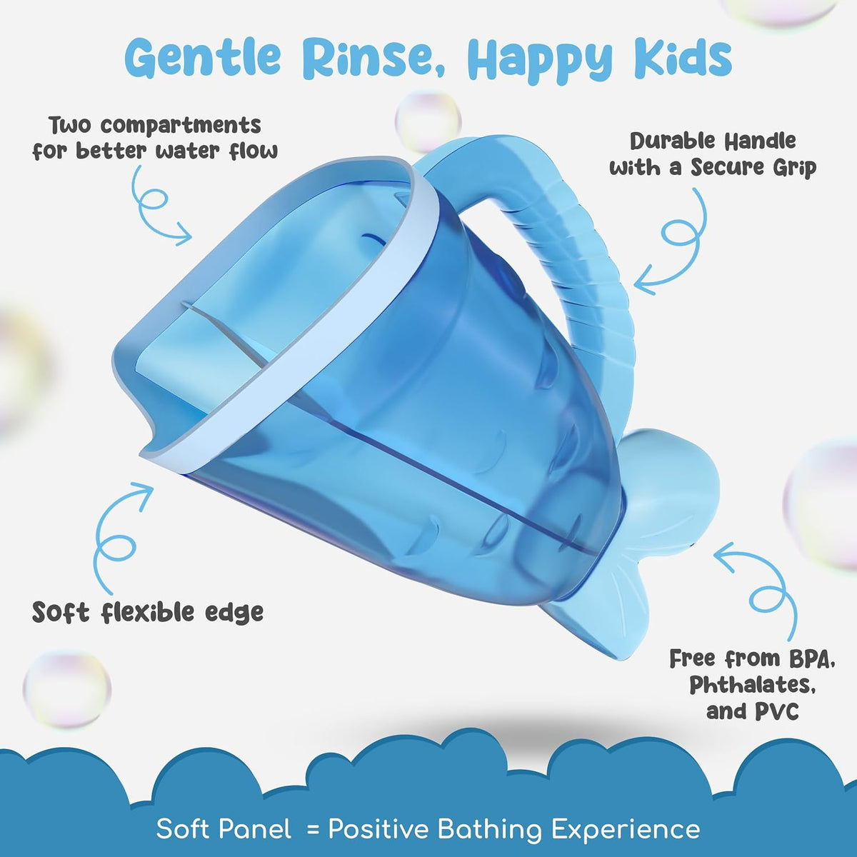 Pink Baby Rinser Cup and Bath Pail - Tear-Free, Non-Toxic, BPA-Free Accessory for Kids of All Ages - Provides Gentle, Safe, Enjoyable Bathing