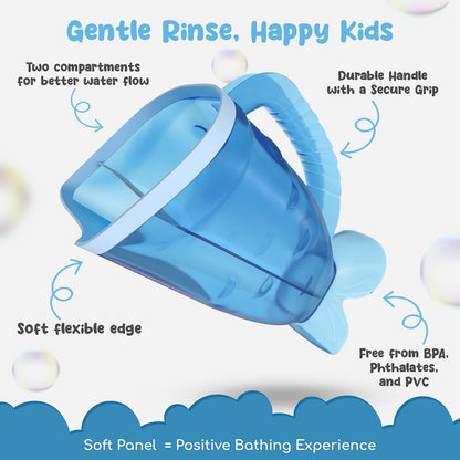Pink Baby Rinser Cup and Bath Pail - Tear-Free, Non-Toxic, BPA-Free Accessory for Kids of All Ages - Provides Gentle, Safe, Enjoyable Bathing