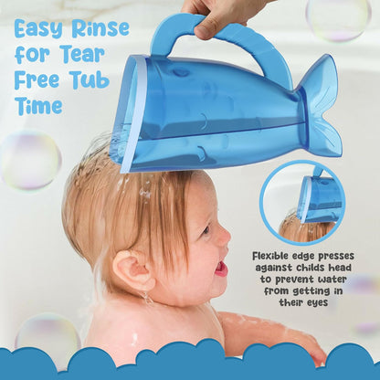 Pink Baby Rinser Cup and Bath Pail - Tear-Free, Non-Toxic, BPA-Free Accessory for Kids of All Ages - Provides Gentle, Safe, Enjoyable Bathing