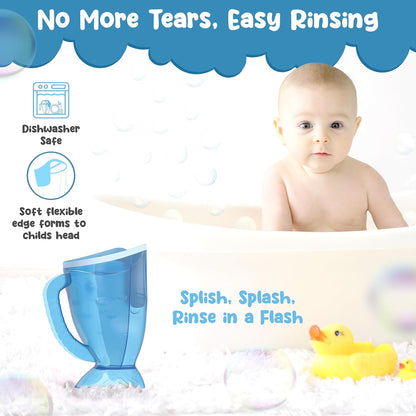 Pink Baby Rinser Cup and Bath Pail - Tear-Free, Non-Toxic, BPA-Free Accessory for Kids of All Ages - Provides Gentle, Safe, Enjoyable Bathing